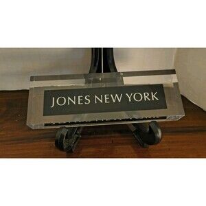 Jones New York Optometrist Glass Plaque Eye Glasses Advertisement